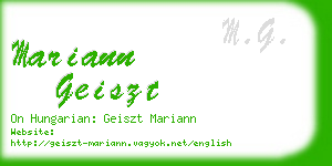 mariann geiszt business card